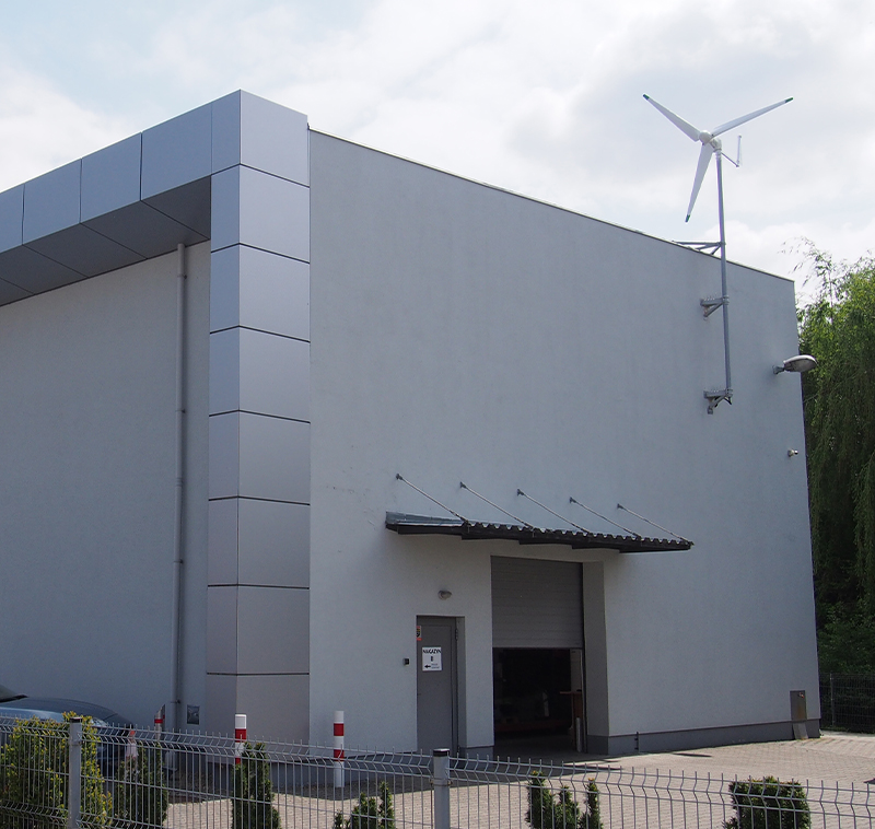 wind turbine on the roof